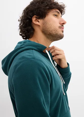 Veste polaire à capuche et poches plaquées • vert profond • Boutique bonprix