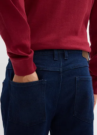 Klasyczne jeansy ze stretchem classic fit, straight • granatowy denim unwashed • sklep bonprix