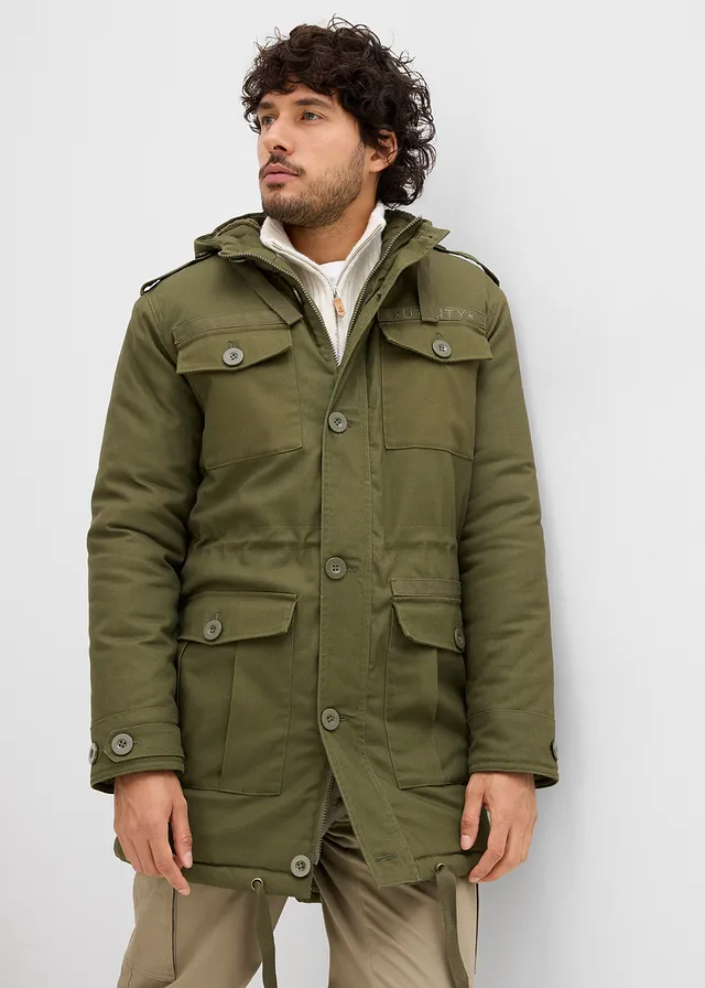 Parka d’hiver style militaire à doublure sherpa douce • olive foncé • product-page.page-title-suffix