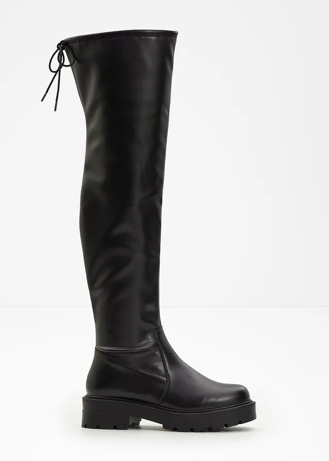 Overknee laarzen, Kleur: zwart