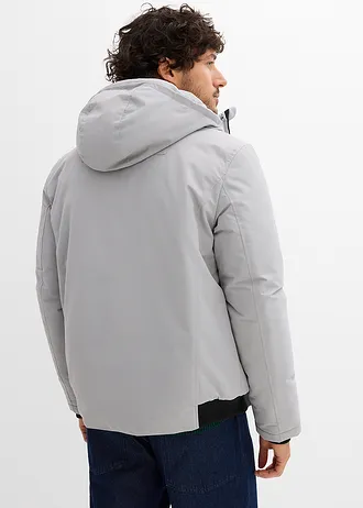 Blouson d’hiver à capuche et détails sportifs • gris ombré • Boutique bonprix