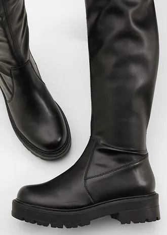 Overknee laarzen, Kleur: zwart