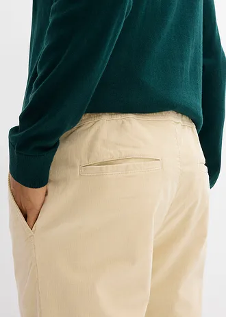 Manšestrové kalhoty bez zapínání, Regular Fit, Straight • světle písková • bonprix obchod