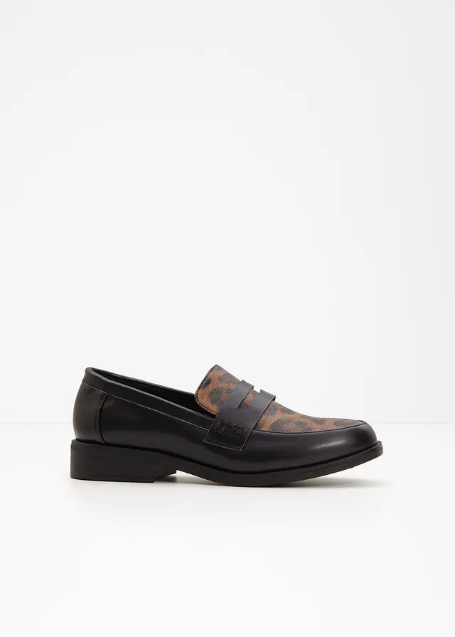 Mocassins, Couleur: noir + léopard