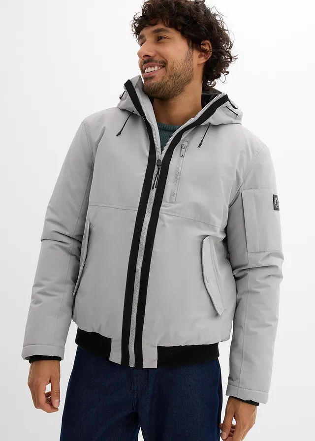 Blouson d’hiver à capuche et détails sportifs