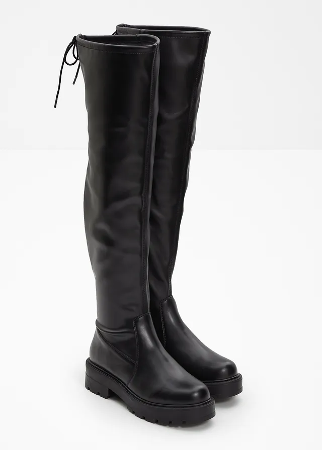 Overknee laarzen, Kleur: zwart