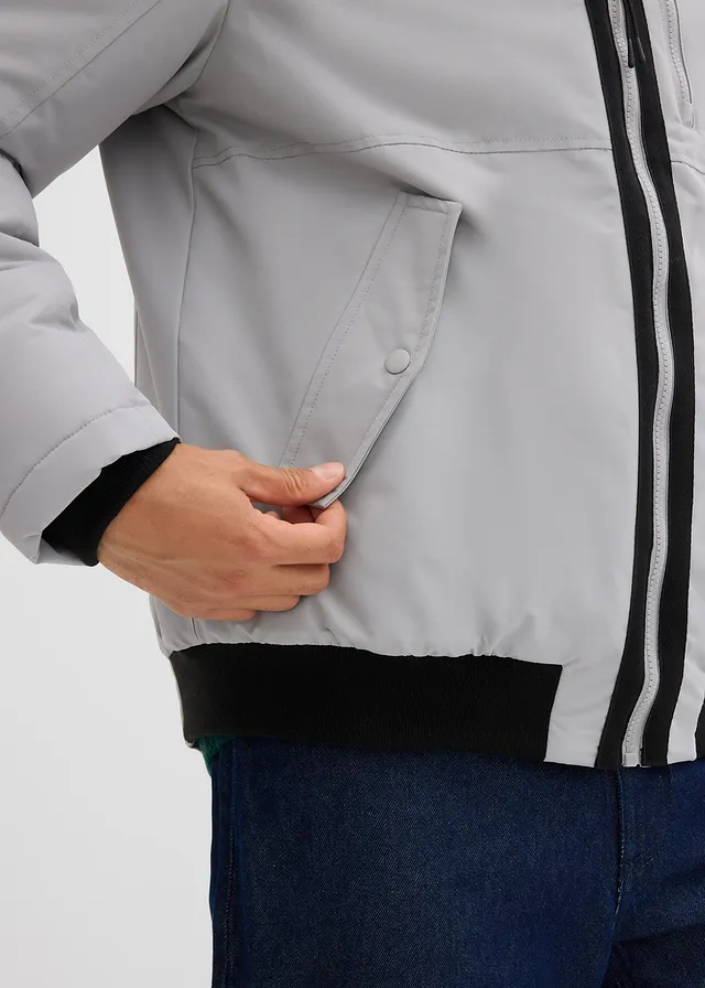 Blouson d’hiver à capuche et détails sportifs • gris ombré • product-page.page-title-suffix