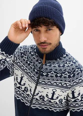 Maritiem Noors vest • donkerblauw-wolwit Noors patroon • bonprix online shop