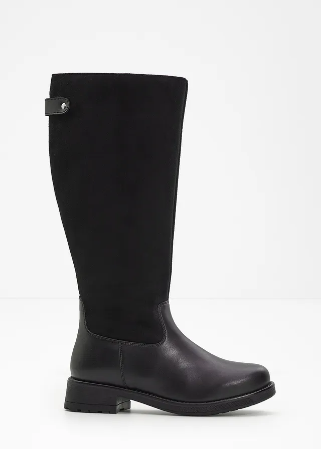 Bottes à tige large, Couleur: noir