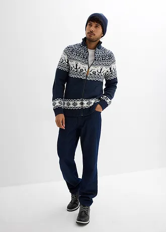 Maritiem Noors vest • donkerblauw-wolwit Noors patroon • bonprix online shop