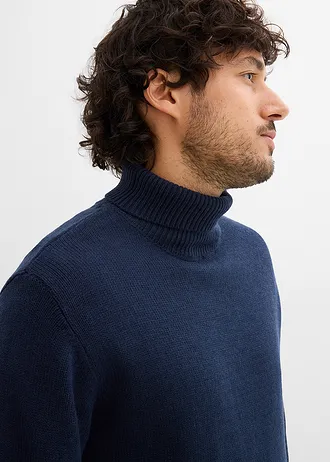 warme coltrui met geribde boorden • donkerblauw • bonprix online shop