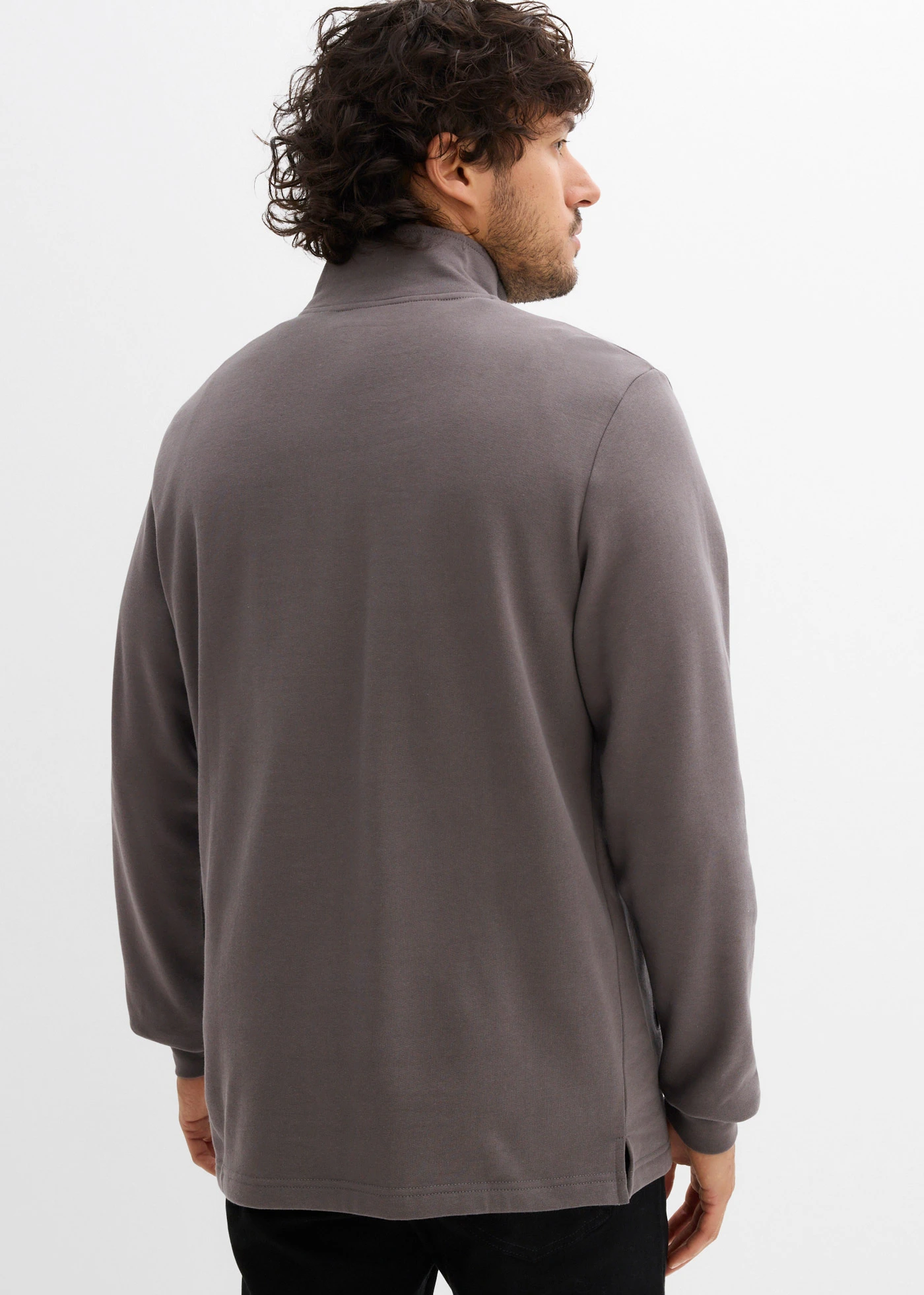 Sweater van biologisch katoen met rechte onderrand en praktische zakken • grijs • bonprix online shop