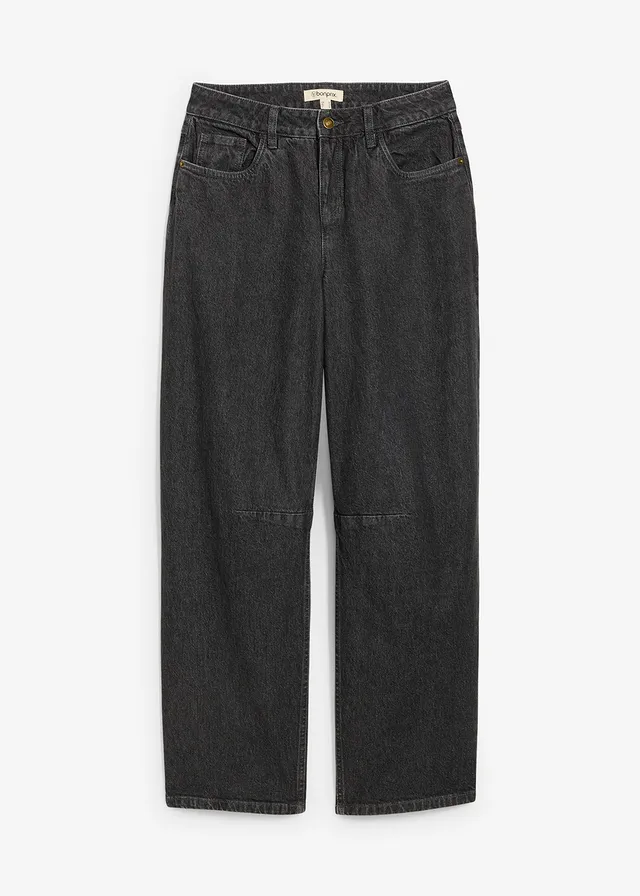 Jean barrel taille mi-haute
