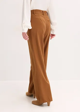 Pantalon large à pinces et fermeture croisée • marron • Boutique bonprix