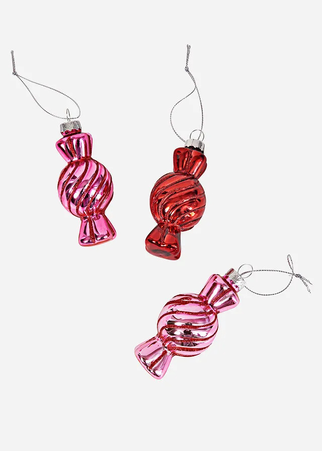 Vianočné gule v tvare cukríka (3 ks)