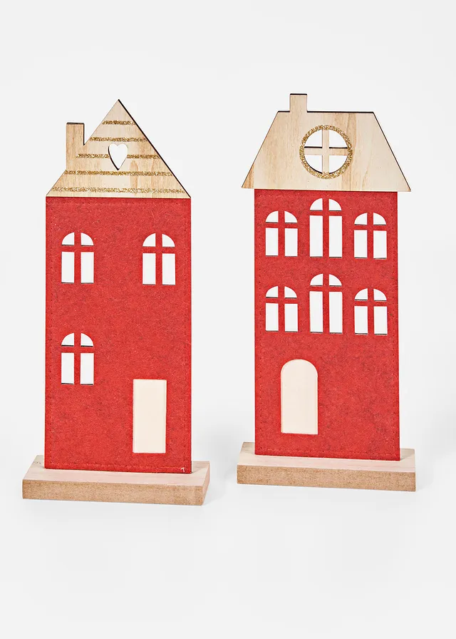 Obiect decorativ căsuțe (set/ 2 buc.)