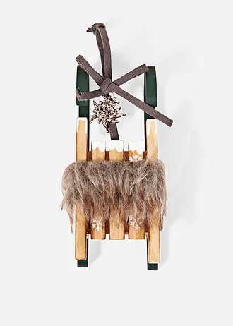 Dekorativní předmět: sáně, barva: přírodní