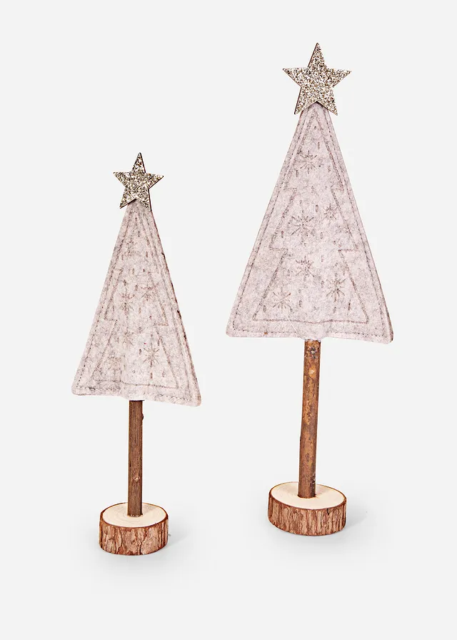 Obiecte decorative cu brazi de Crăciun și fulgi de zăpadă