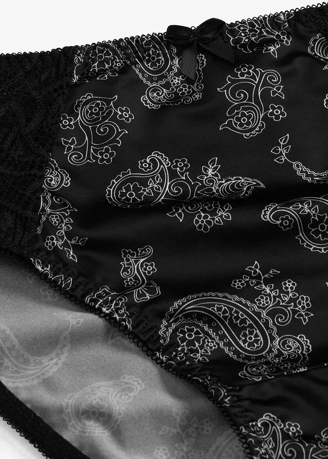 Maxislip met sierlijk kant (set van 2) • zwart paisley • product-page.page-title-suffix