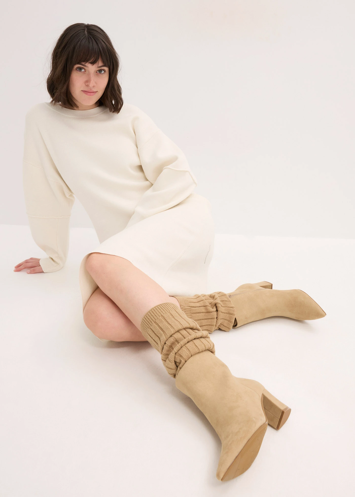 Návleky na nohy (2 páry v balení) • světlá khaki + tmavě hnědá • bonprix obchod