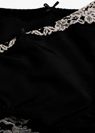 Chilot cu dantelă fină (set/2 buc.) • negru-ecru + negru • magazin bonprix