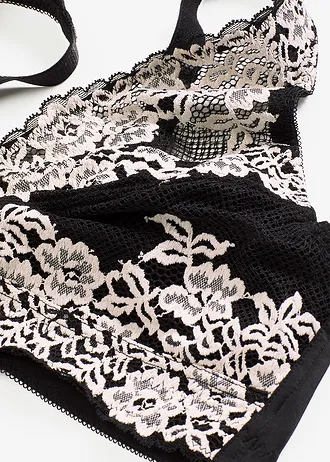 Minimizer bh zonder beugels met gewatteerde schouderbandjes • zwart/wolwit • bonprix online shop