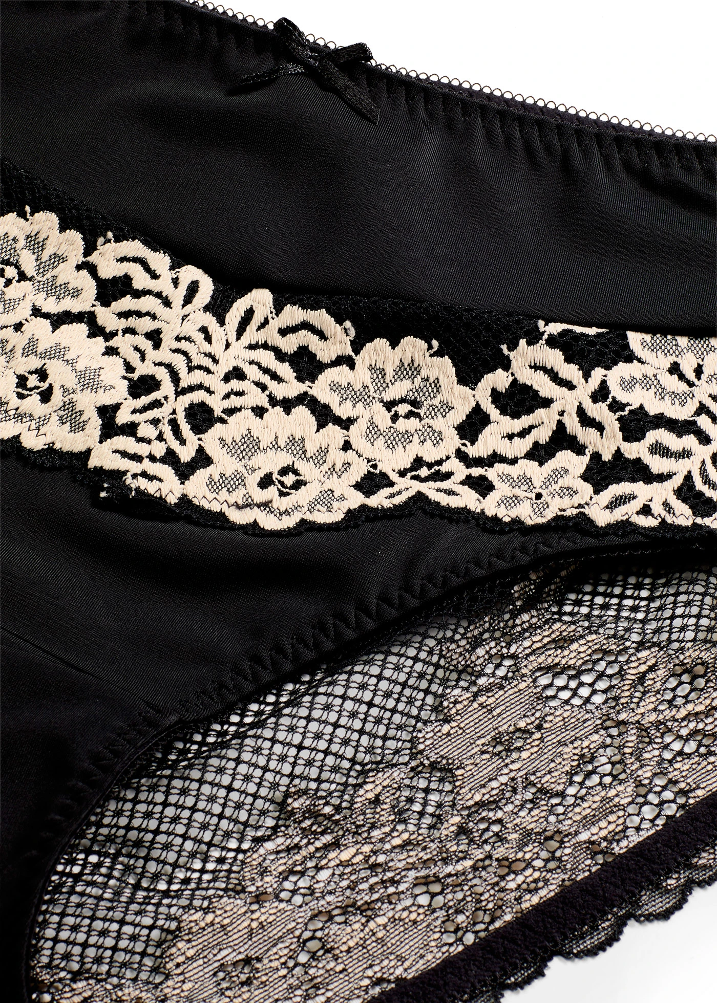 Chilot maxi cu dantelă delicată • negru/ecru • magazin bonprix