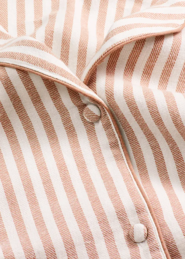 Pyjama en flanelle avec pochette cadeau • sorbet chocolat/écru rayé • product-page.page-title-suffix