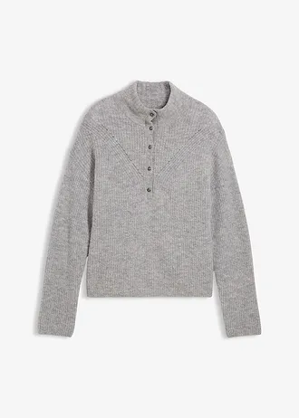 Oversized wollen trui met alpacawol • lichtgrijs mêlee • bonprix online shop