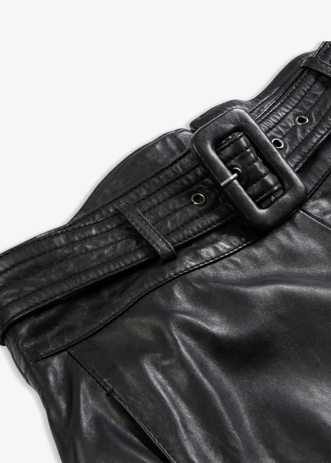 Rok van lamsnappa met riem (2-dlg. set) • zwart • bonprix online shop