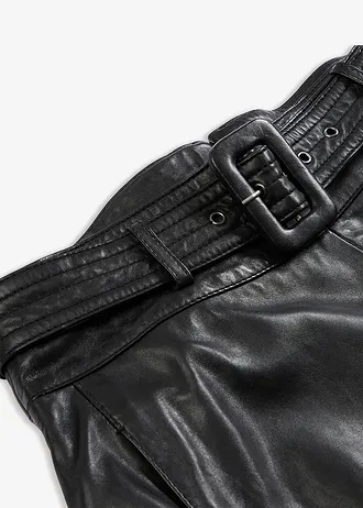 Rok van lamsnappa met riem (2-dlg. set) • zwart • bonprix online shop