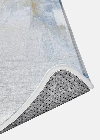 Badmat met memory foam, Kleur: blauw gedessineerd