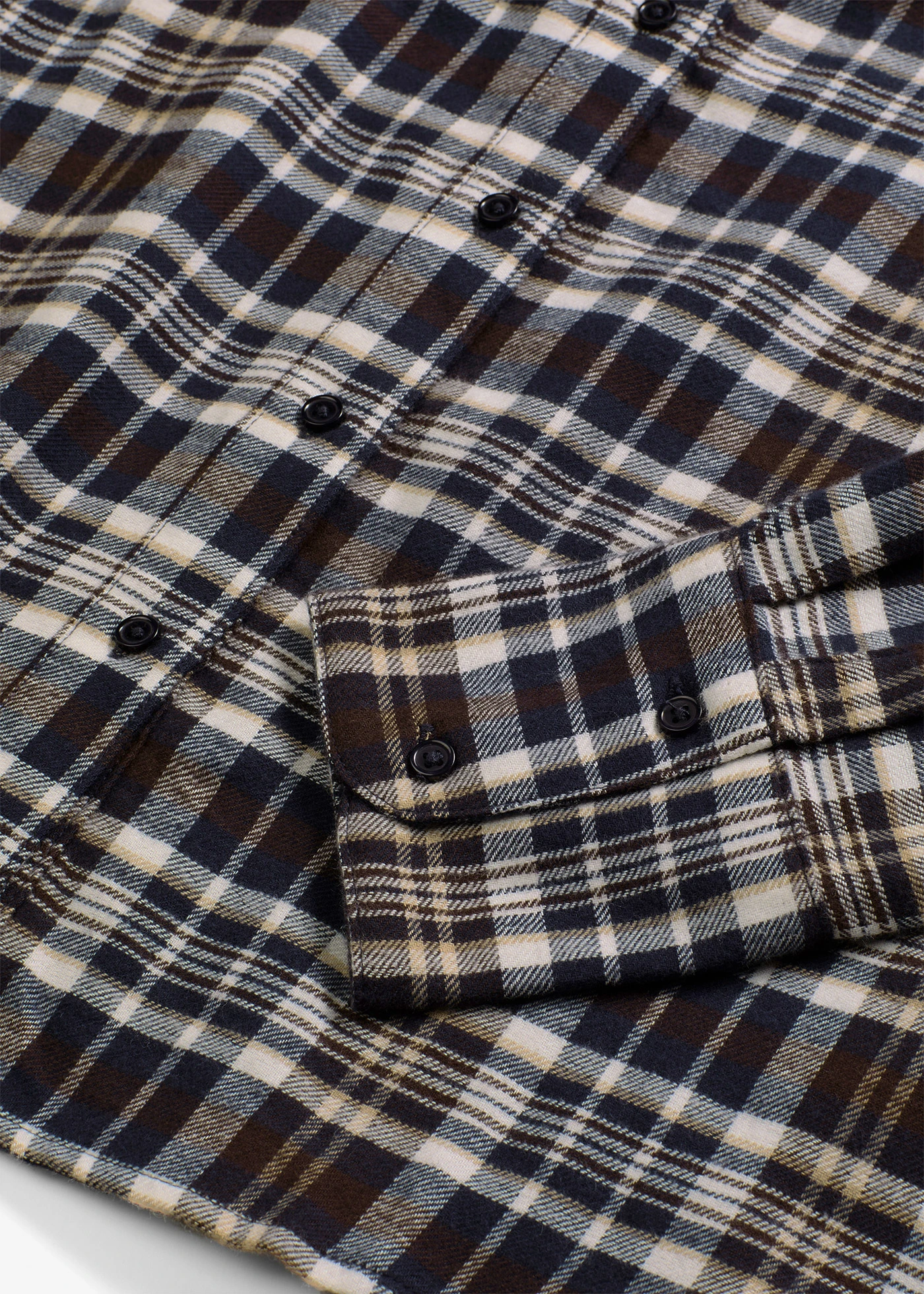 Flanelová košile z čisté bavlny • perlově bílo-tmavě hnědo-světlá khaki-inkoustově modrá kostka • bonprix obchod