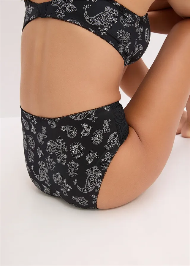 Maxislip met sierlijk kant (set van 2) • zwart paisley • product-page.page-title-suffix