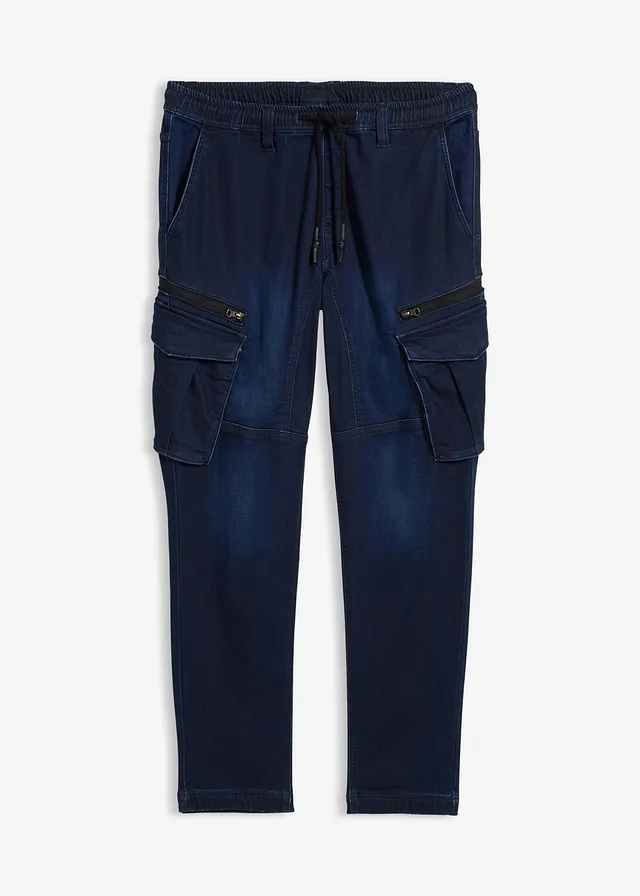 Blugi casual straight, cu buzunare cargo, regular fit