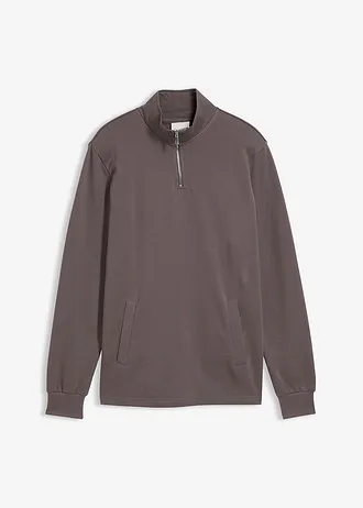 Sweater van biologisch katoen met rechte onderrand en praktische zakken • grijs • bonprix online shop