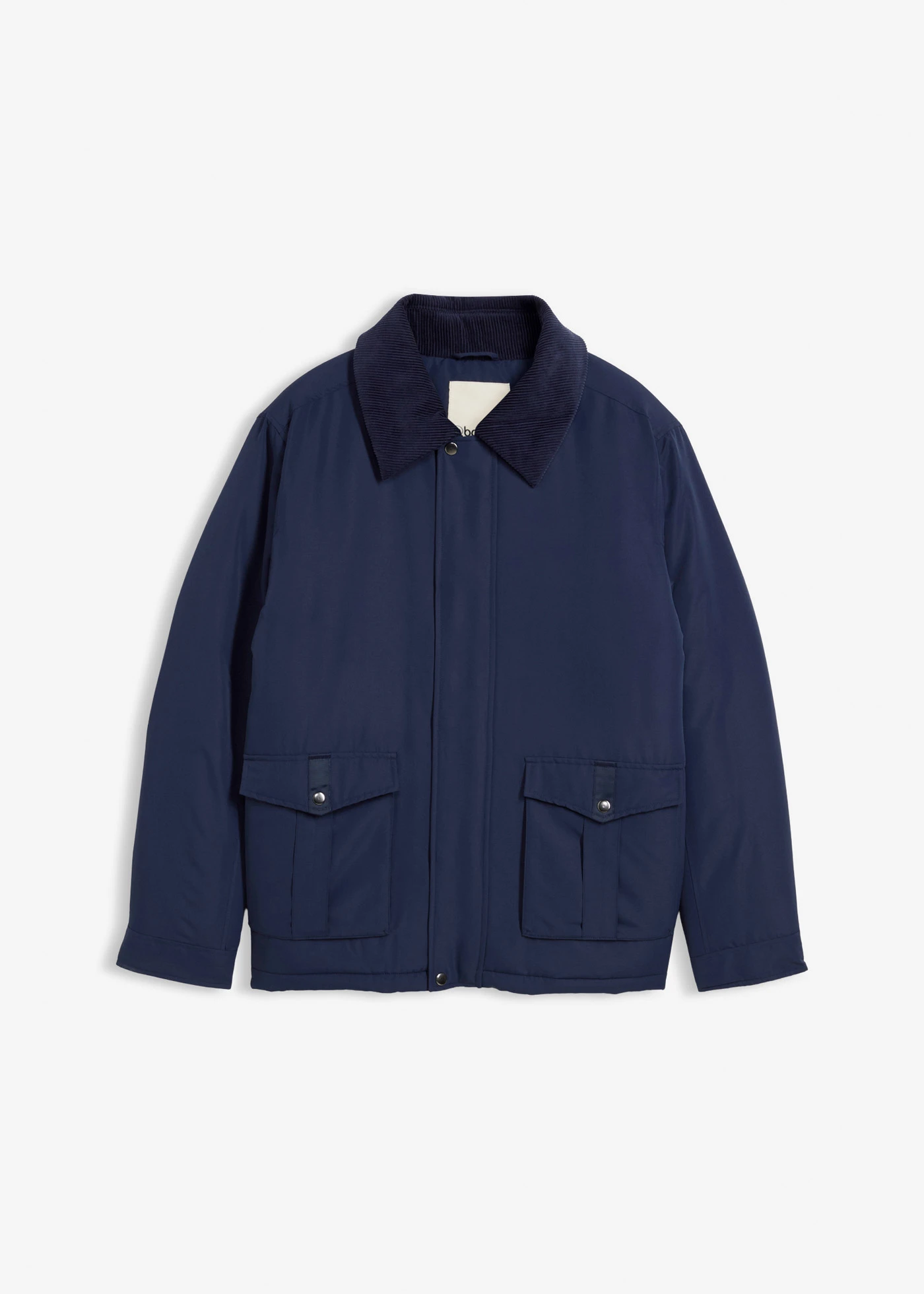 Vatovaná zimní bunda s manšestrovým límcem • tmavě modrá • bonprix obchod