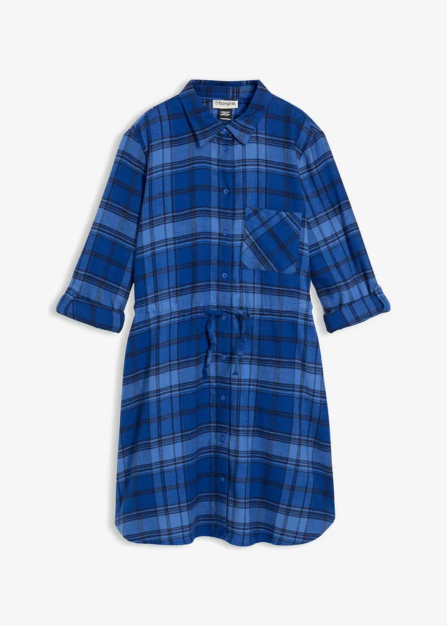 Flanellen meisjes blousejurk
