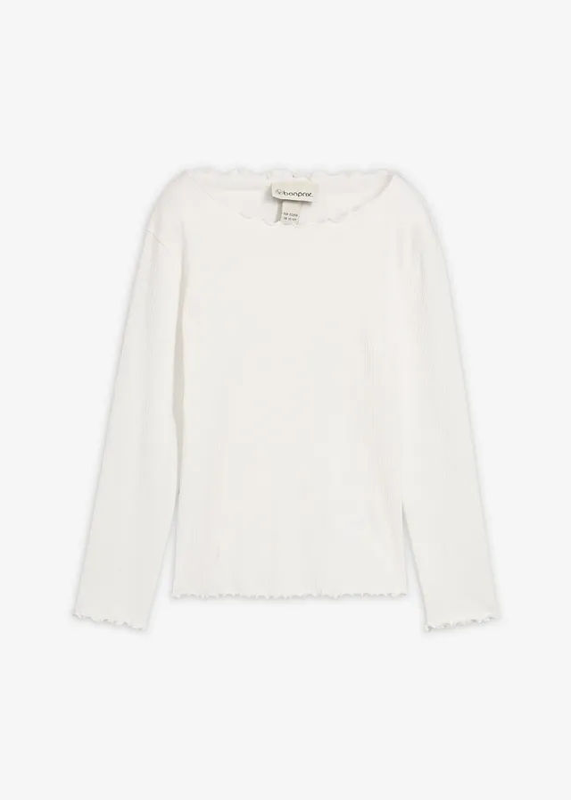 Longsleeve van biologisch katoen, Kleur: wolwit