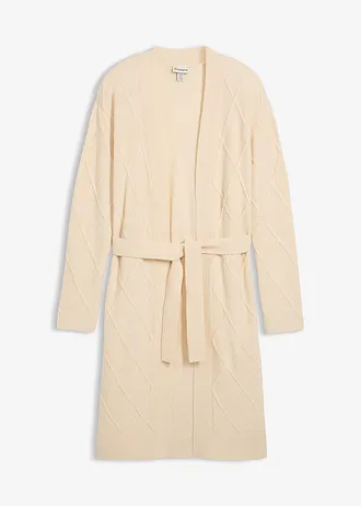 Pletený kabát s copánkovým vzorem