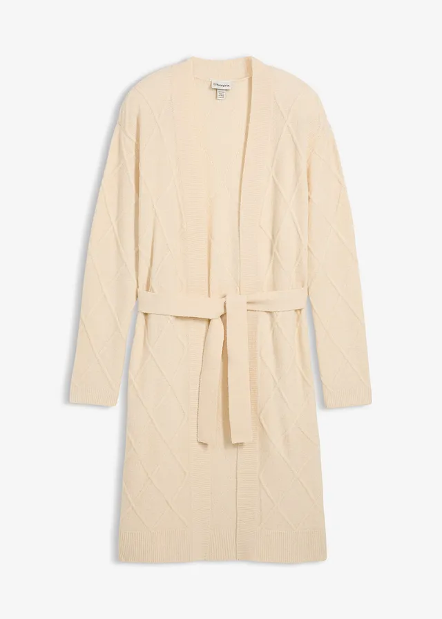 Pletený kabát s osmičkovým vzorom