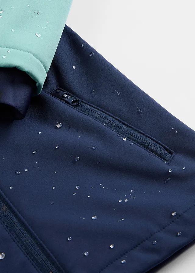 Parka thermique en softshell déperlant • bleu foncé/turquoise clair • product-page.page-title-suffix