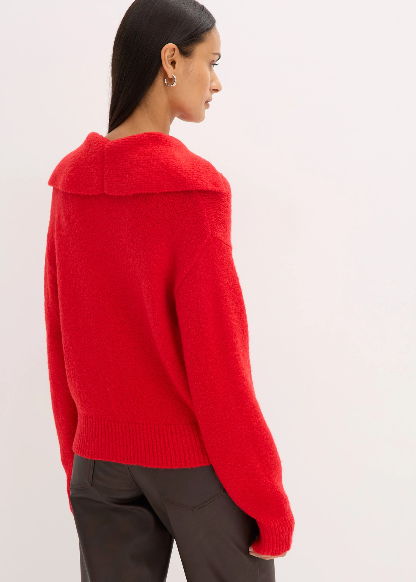 Gilet en grosse maille • rouge lave • Boutique bonprix