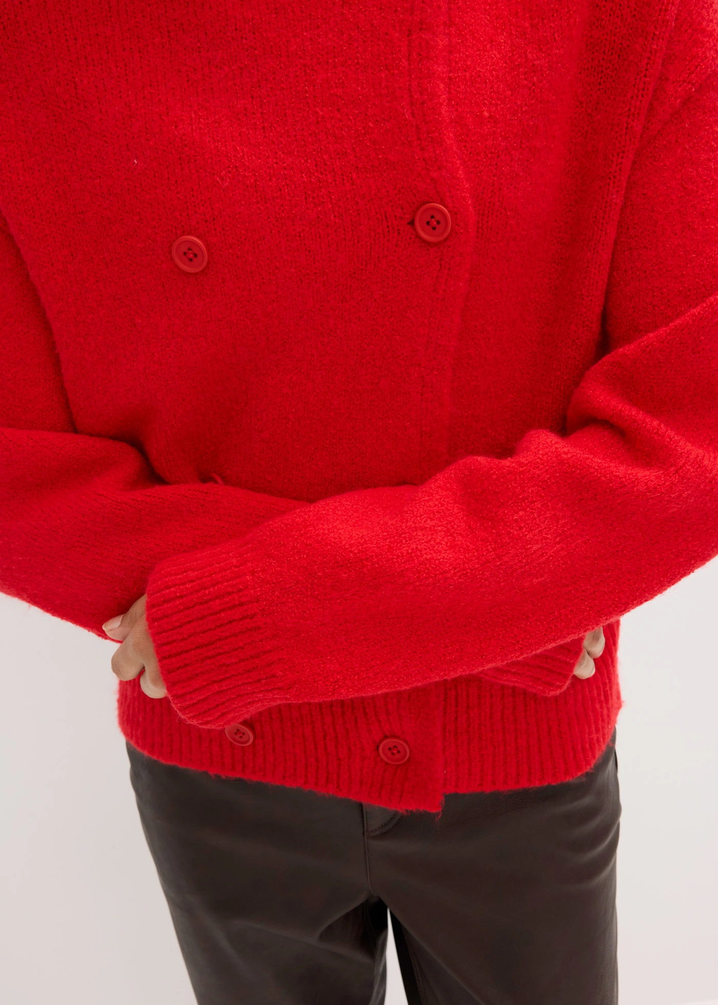 Gilet en grosse maille • rouge lave • Boutique bonprix