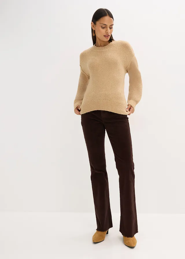 Oversized trui, Kleur: lichtkaki gemêleerd