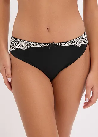 Chilot cu dantelă fină (set/2 buc.) • negru-ecru + negru • magazin bonprix