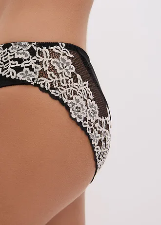 Chilot cu dantelă fină (set/2 buc.) • negru-ecru + negru • magazin bonprix