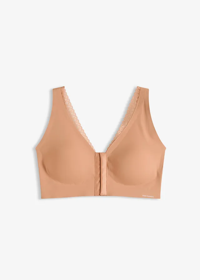 Sutien Feel Comfort vătuit fără armătură, lasercut, cu închidere în față