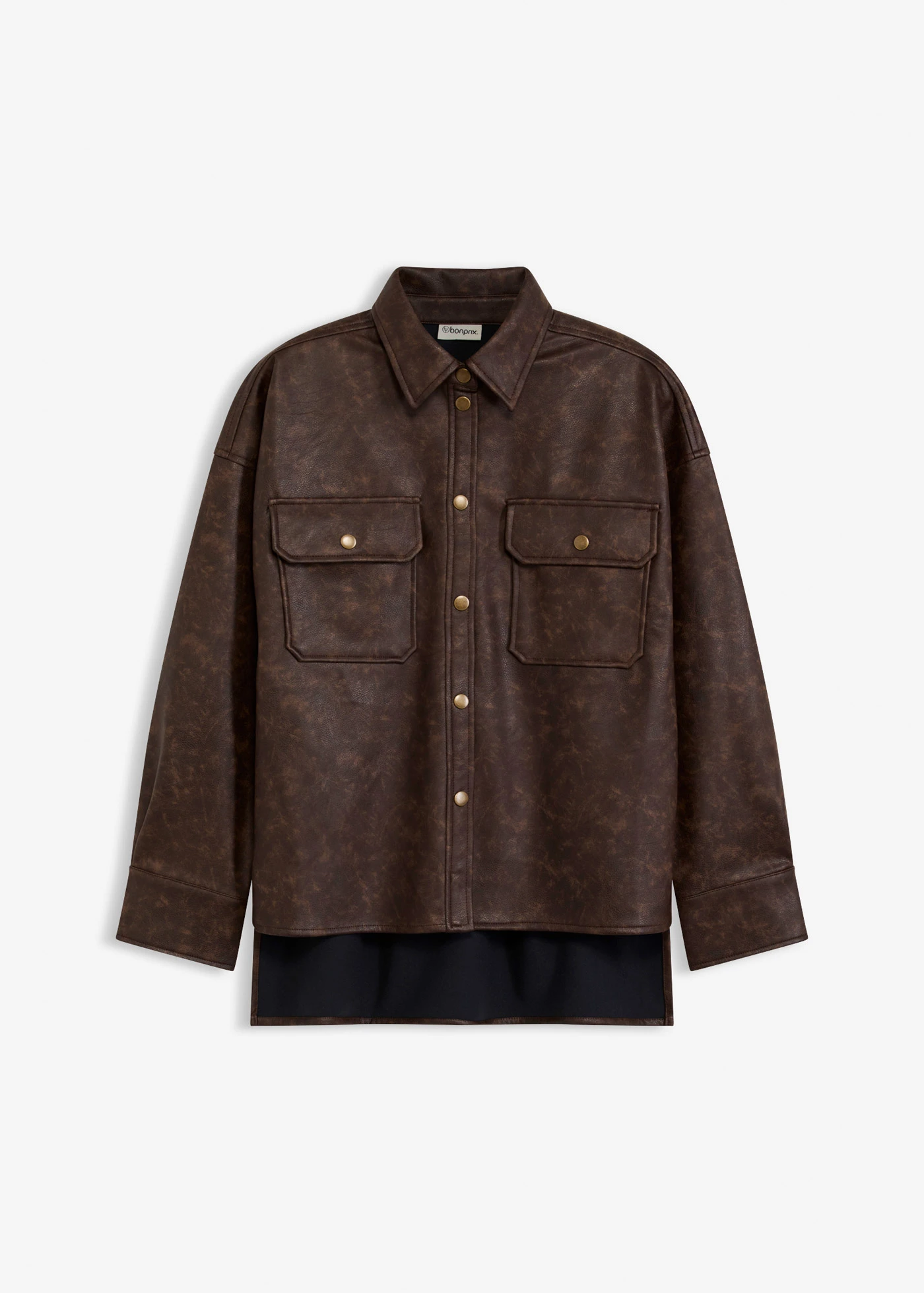 Ing bőrutánzatból, használt hatásban • sötétbarna, használt hatású • bonprix áruház