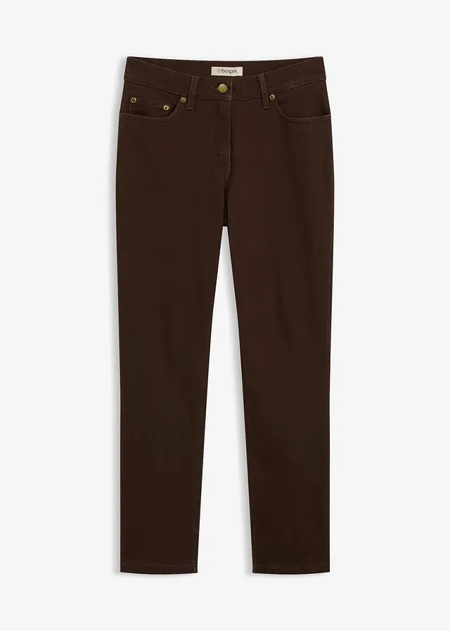 Pantaloni din twill, din amestec elastic cu bumbac